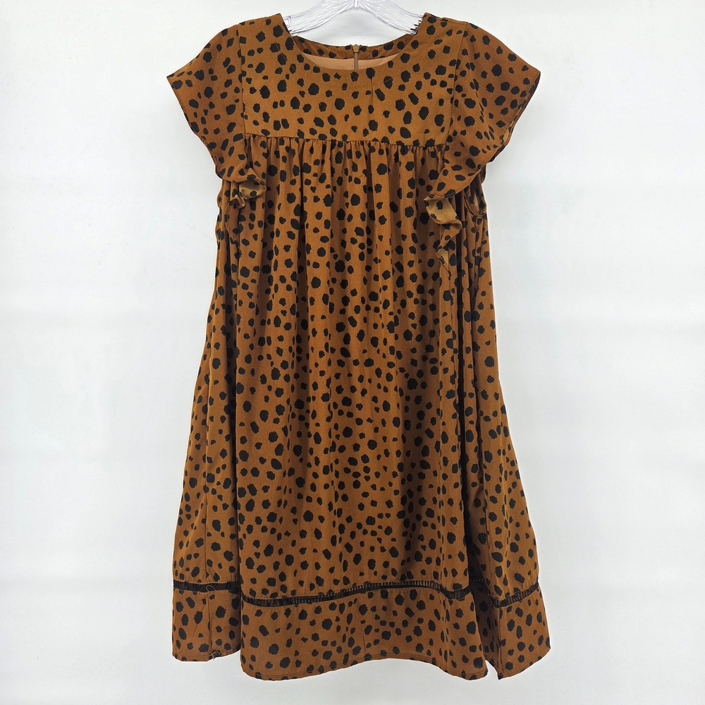&merci Dress‎ Small Brown Dot Babydoll Boho Cute Dark Coquette Western